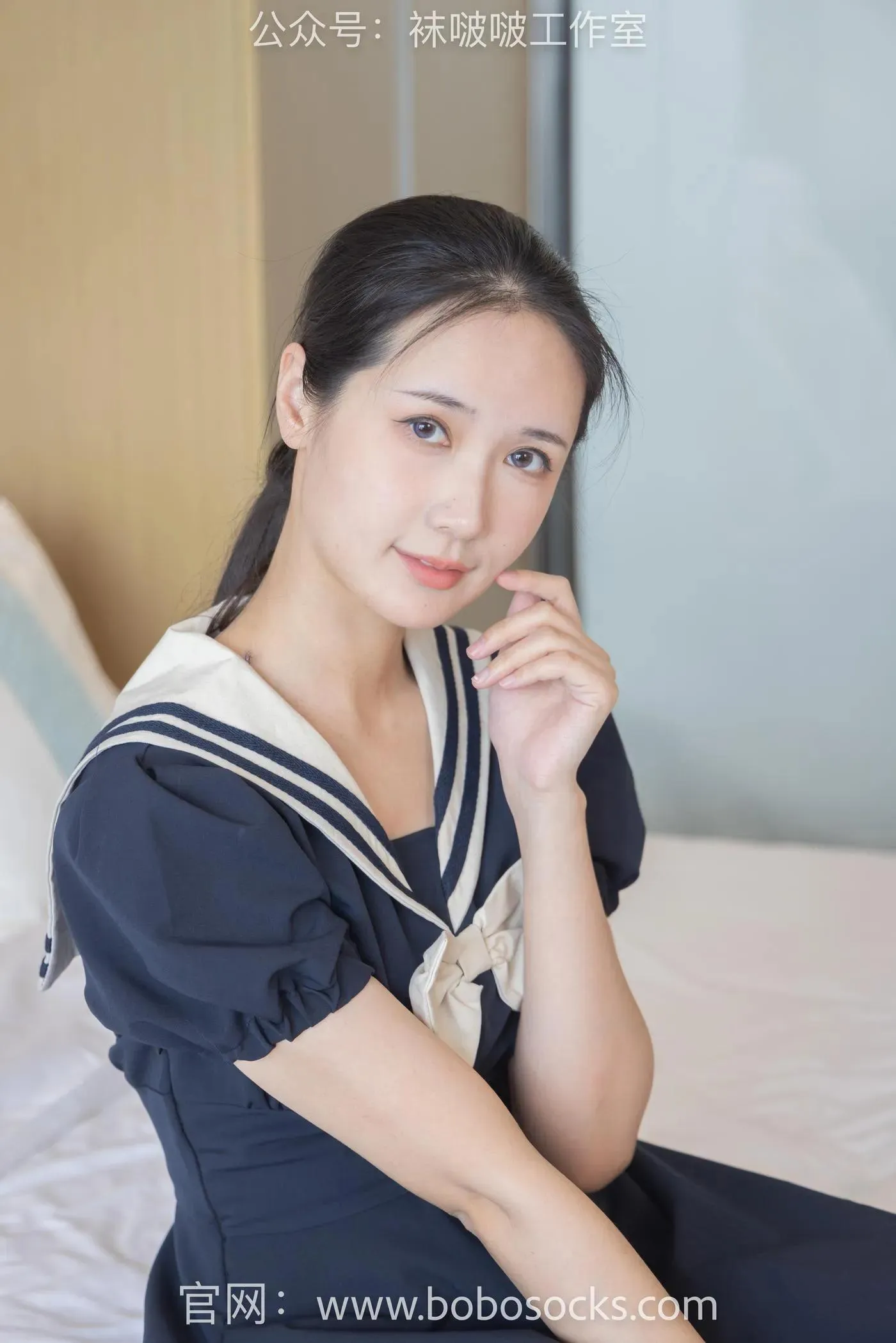 [BoBoSocks袜啵啵]NO.107 小安-平底鞋、白棉袜、肉丝 [140P]插图9